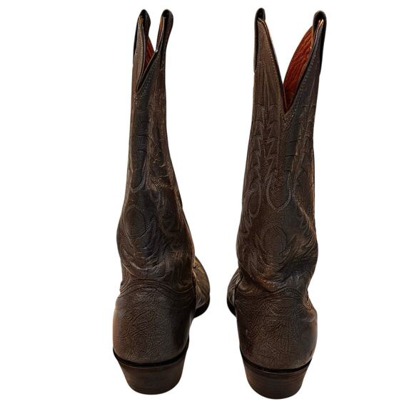 Nocona 43511 Gray Leather Cowboy Boots Men's 10.5 D Vintage Western USA Made - Picture 9 of 11